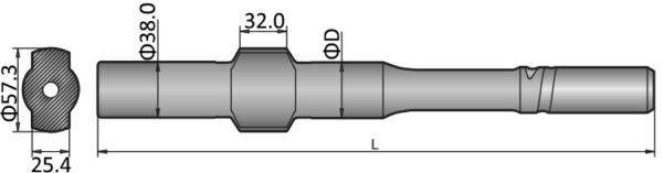 Shank Adapter - BBC 120F - T38 - L390 mm - AC 7304 4200 30 - R1